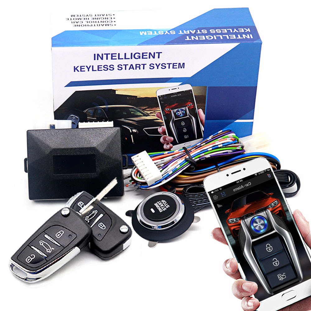 Alarme Universal Para Carro , Sistema De Partida Automática , Aplicativo , Controle Remoto , Kit De Ignição , Empurrar U