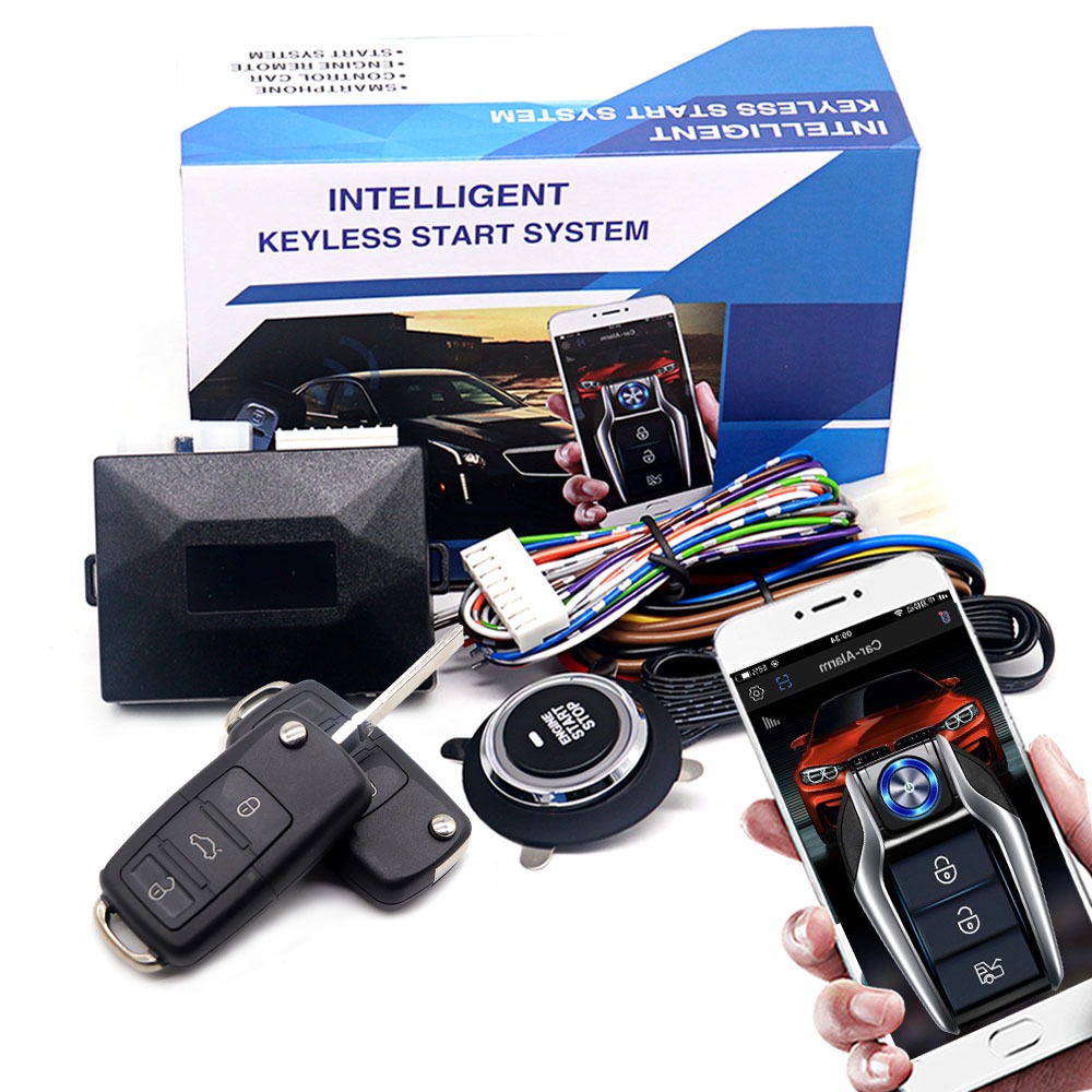 Alarme Universal Autostart Push One Button start Stop System Partida Remota Kit De Ignição Do Motor Entrada Sem Chave Acessórios Para Carros