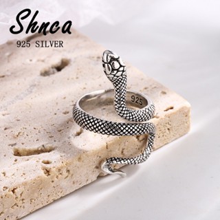 Retro Punk 925 prata esterlina tailandesa enrolamento em forma de cobra feminino anel aberto XR125 em Oferta na Shopee