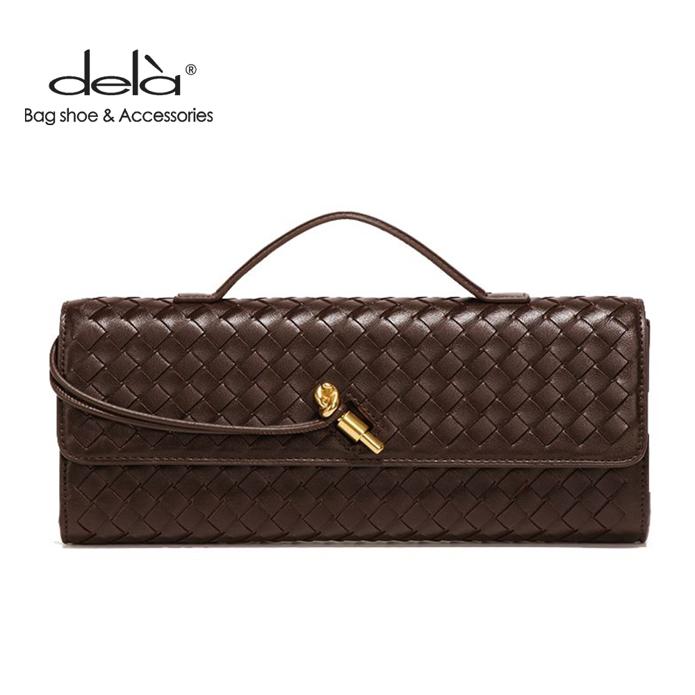 Dela Feminino Tecido Fivela De Couro Macio Mão crossbody Jantar Lingge Nova Embreagem Leve De Luxo em Oferta na Shopee