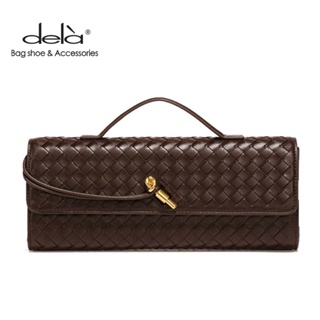 Dela Feminino Tecido Fivela De Couro Macio Mão crossbody Jantar Lingge Nova Embreagem Leve De Luxo em Oferta na Shopee