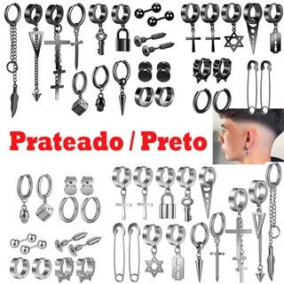 Kit 28 Brincos Unidade Prata Neutra Em Aço Inoxidável em Oferta na Shopee