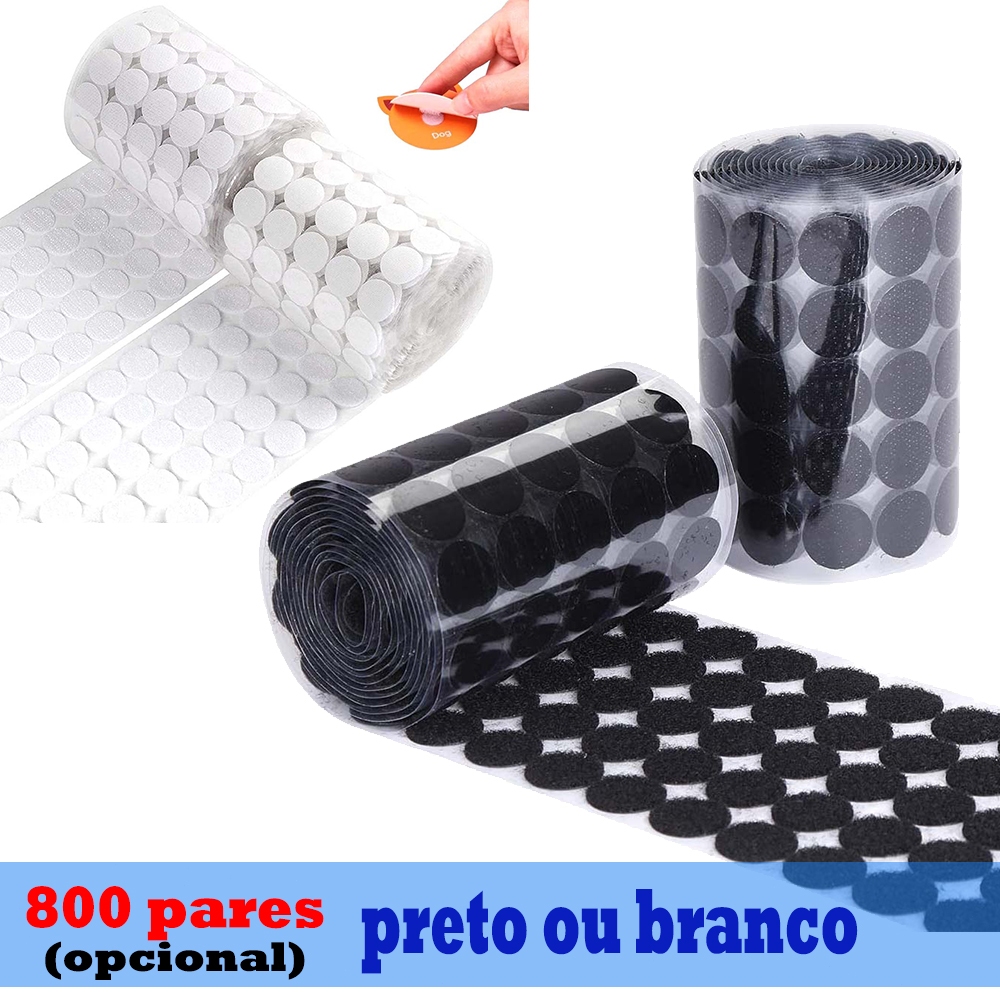 Premium 2cm 800 Pares De Velcro Adesivo Redondo Contato Fechado em Oferta na Shopee