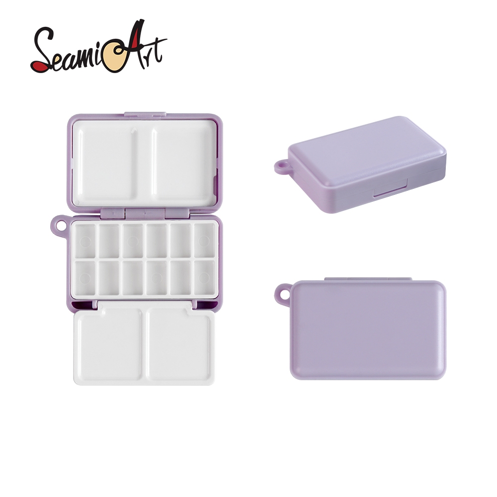 SeamiArt 1 Peça Mini Caixa Portátil De Pintura De Plástico Para Viagem Subpacote De Tinta Aquarela 2 Opções De Cores em Oferta na Shopee