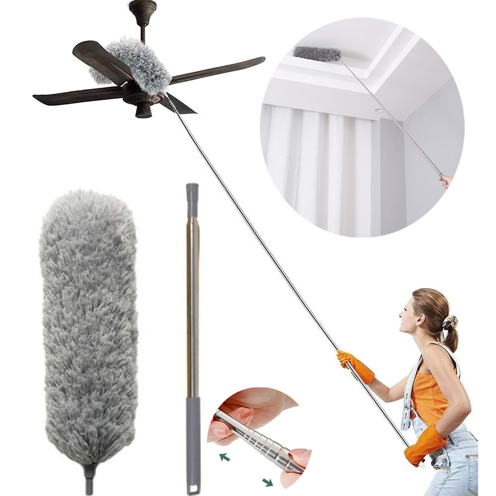 Espanador 2.8M Ajustável Telescópica Dobra Duster Escova De Limpeza De Poeira