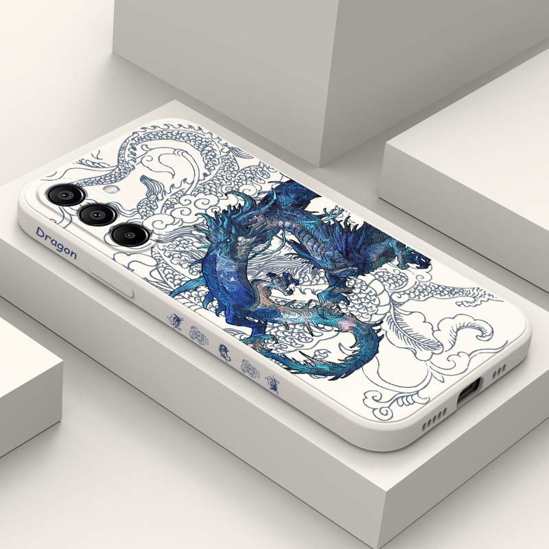 Capa De Telefone Dragão Azul Para Samsung Galaxy , A17 , A07 , A56 , A36 , A26 , A16 , A06 , A15 , A25 , A35 , A55 , A05
