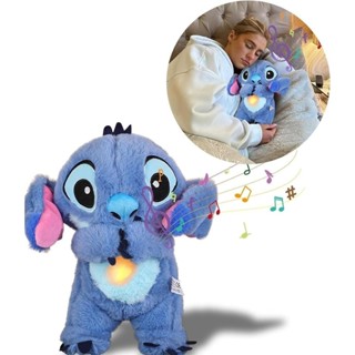 27cm Stitch Que Respira Boneca De Pelúcia Com Sensoriais Luzes Musicais Bebê Sono Conforto...