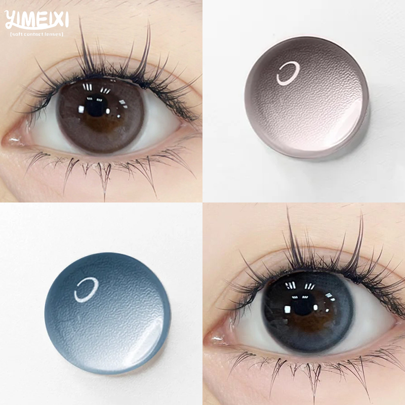 Yimeixi 1 Peça Lente De Contato De 14.2 Mm Com Grau Rosa Azul Suave Natural 6 Meses De Uso Série Basque Olhos De Beleza