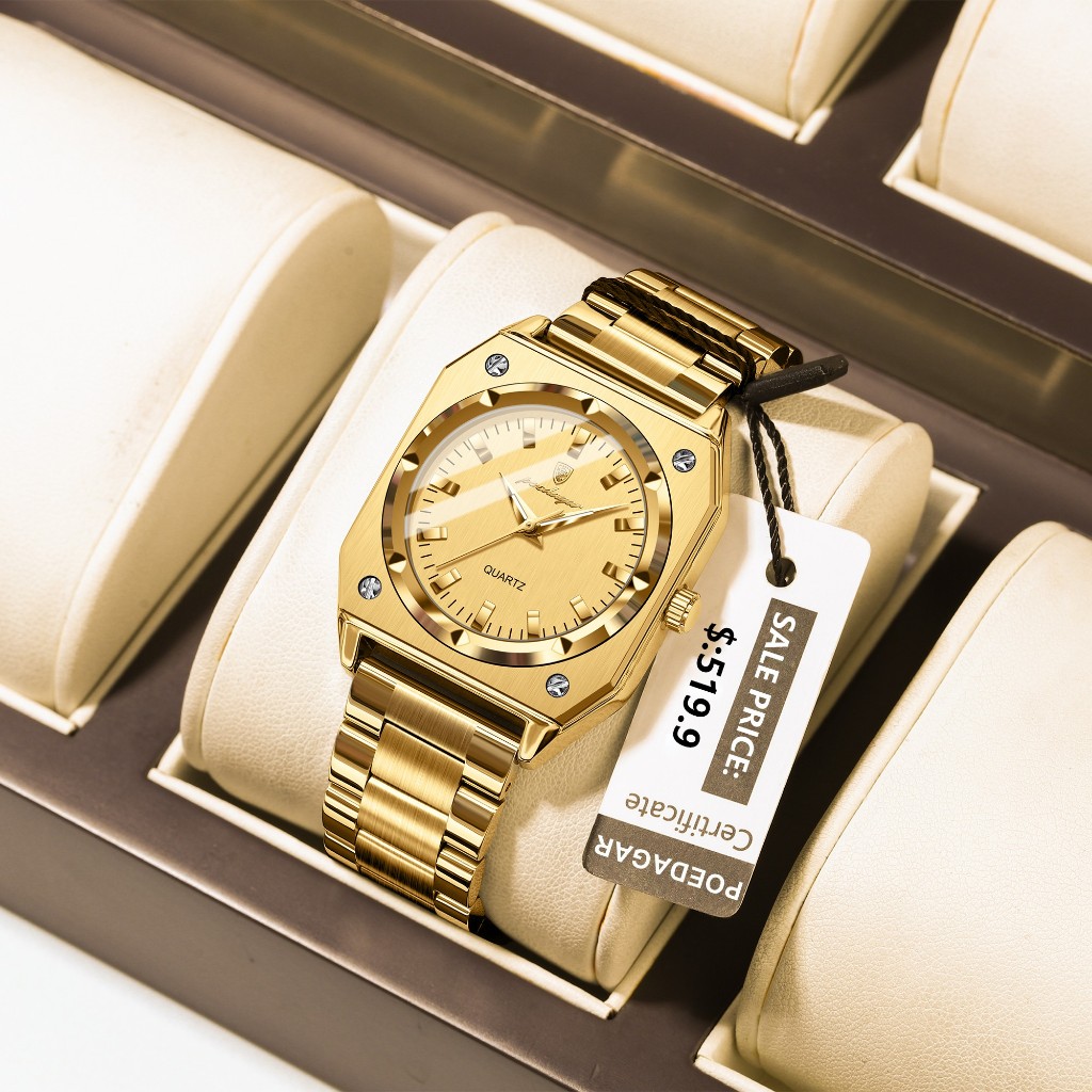 POEDAGAR Relógio Feminino De Luxo , De Pulso Quadrado , À Prova D'água , Luminoso , Elegante , Original , Marca Superior