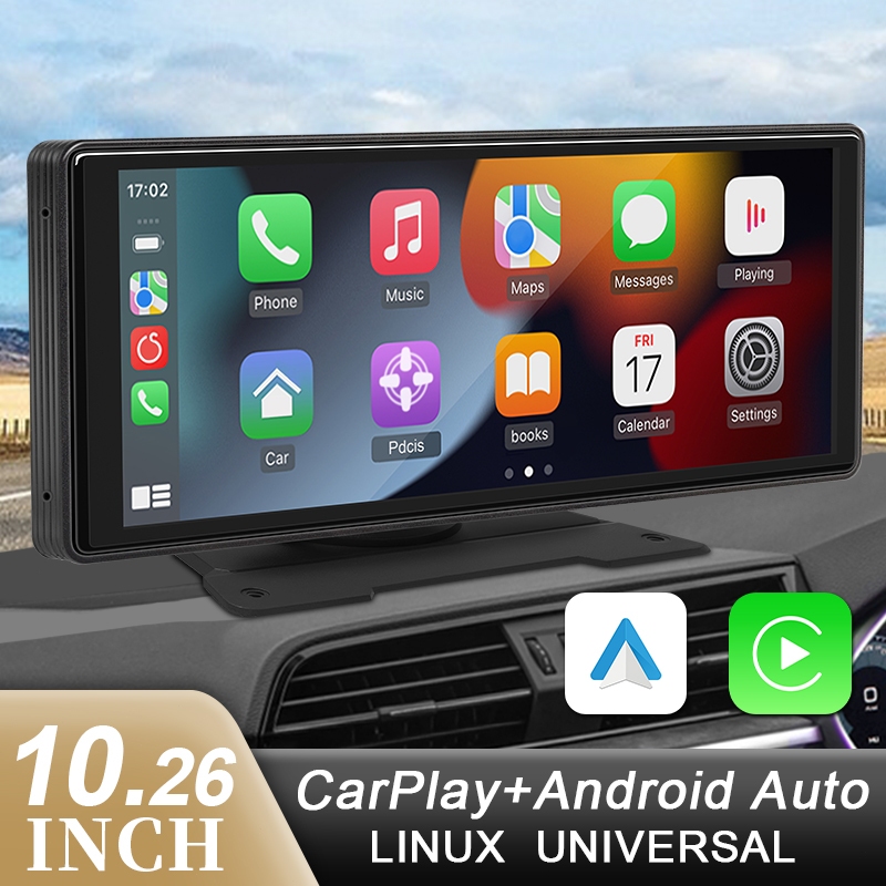 Rádio Para Carro 10.26 , Portátil , CarPlay , Multimídia , Android , Reprodutor De Vídeo Automático , Tela Sensível Ao T