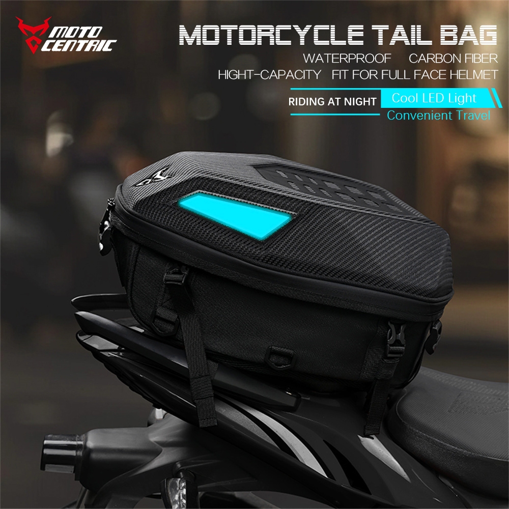 Bolsa Para Banco Traseiro De Motocicleta , Luz LED , Noite , Equitação Ao Ar Livre , De Viagem , Grande Capacidade Capac