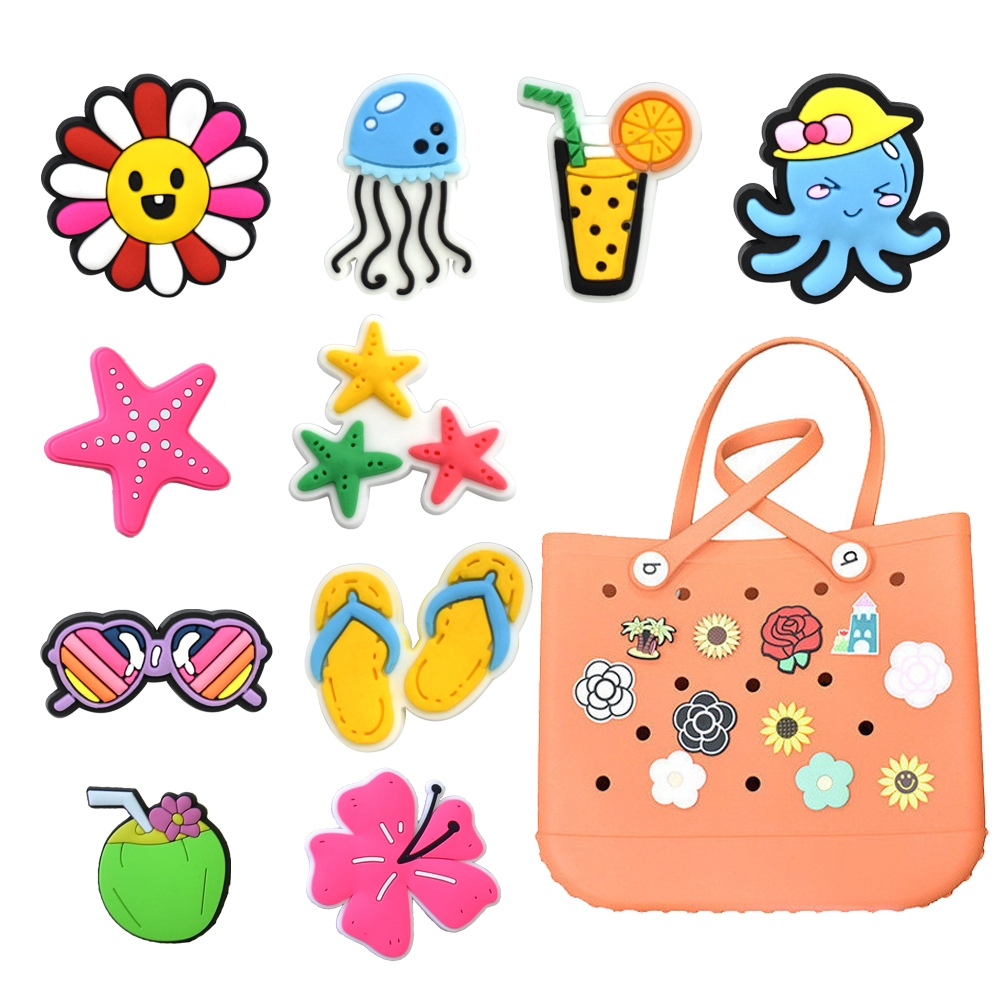 5 Pçs Grande EVA Buraco Saco Para Bog Bonito Dos Desenhos Animados De Praia DIY Acessórios Fivela Decorativa em Oferta na Shopee