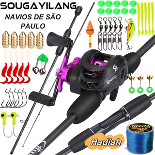 Sougayilang Conjunto Completo De Vara De Pesca De Fundição 7.2 : 1 Carretel BC Carbono UL