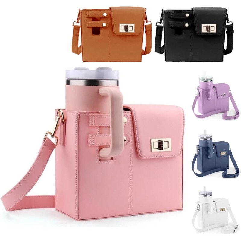 Saco De Armazenamento De Copo De Água Crossbody Portátil Ao Ar Livre Com Alça Garrafa Resi...