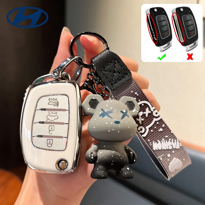 Nova Hyundai Caso Chave Do Carro Capa Adequada Para HB20 19-22/creta/2018 TPU Urso Chaveiro em Oferta na Shopee
