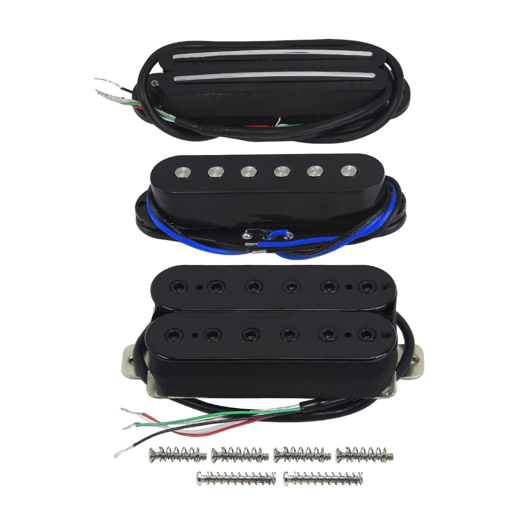 FLEOR 3 Peças De Captador De Trilhos Duplos De Cerâmica + Bobina Única Humbucker Para Guitarra Elétrica SSH