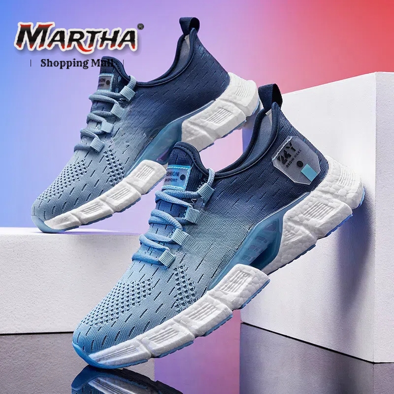 Sapatos esportivos masculinos masculinos de malha leve respirável Sapatos de corrida de alta qualidade Estoque pronto