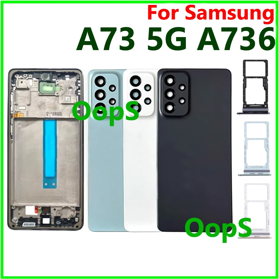 Tampa Traseira Da Bateria , Carcaça LCD , Moldura Intermediária Frontal Para Samsung A73 5G , Lente Câmera Do Telefone ,