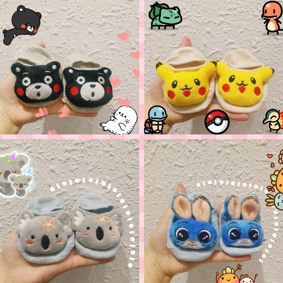 Meias Infantil Bebê Pantufa 3D Bichinho Meia Recém Nascido/Menina/Menino em Oferta na Shopee