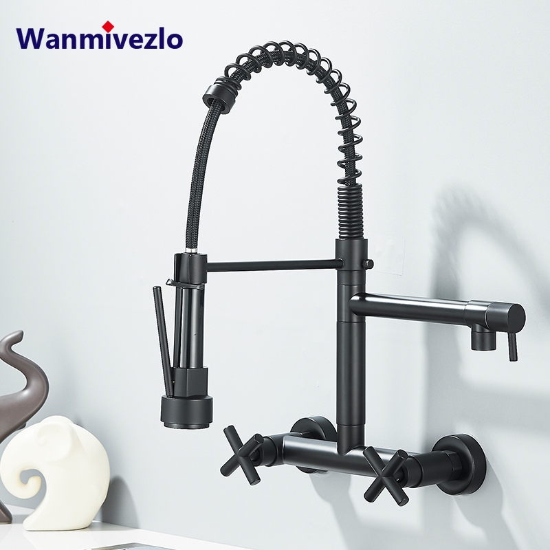 Torneira De Cozinha De Mola Montada Na Parede Com Alças Duplas Água Quente E Fria em Oferta na Shopee