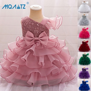MQATZ Vestido Fofo Recém-Nascido 1 Ano De Aniversário Para Menina Bebê Bolo Princesa Batizado Festa De Laço 0-4Y L2219XZ em Oferta na Shopee