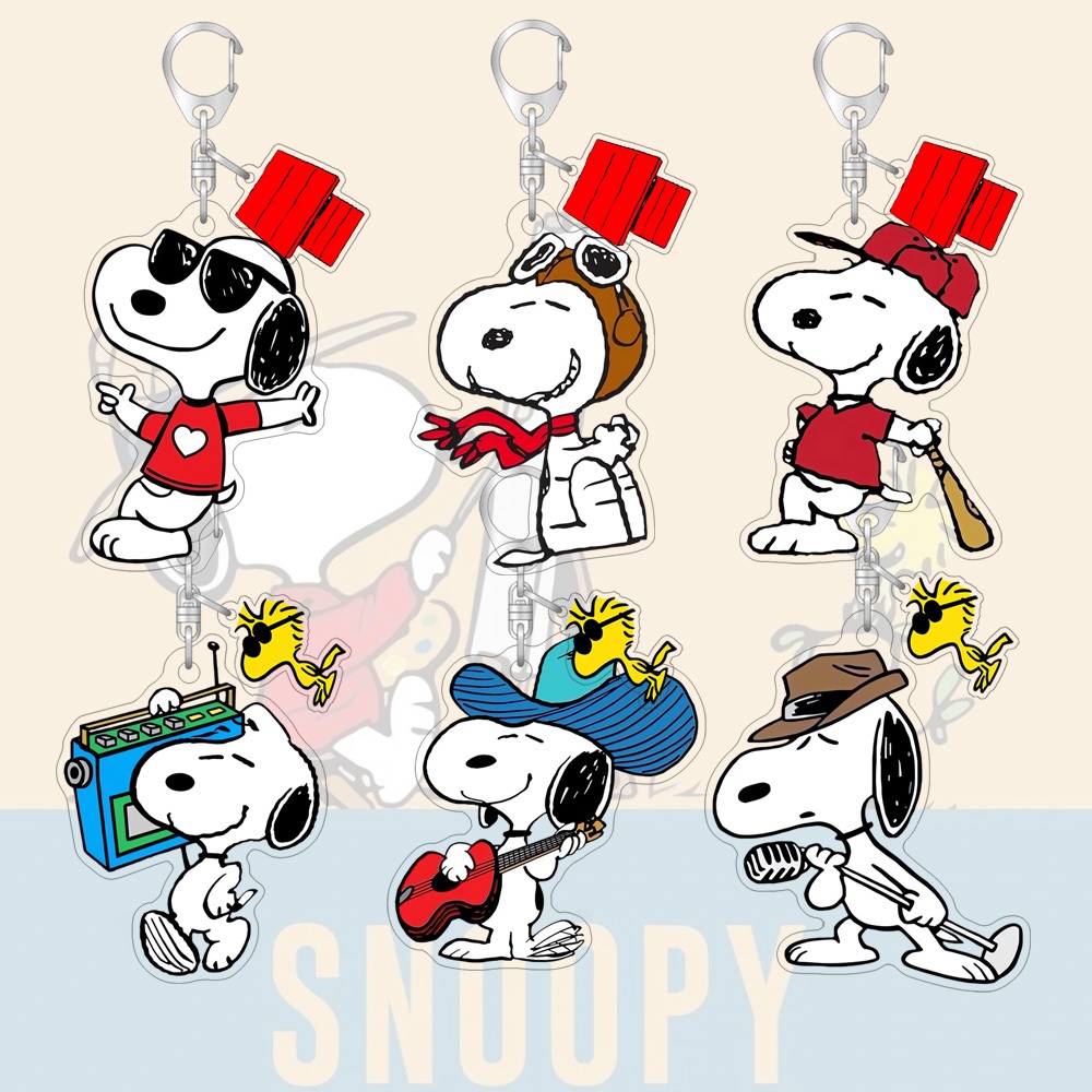Chaveiro Acrílico Snoopy Cartoon Cute Bags Decorativo Schoolbag Pequeno Pingente Presente em Oferta na Shopee