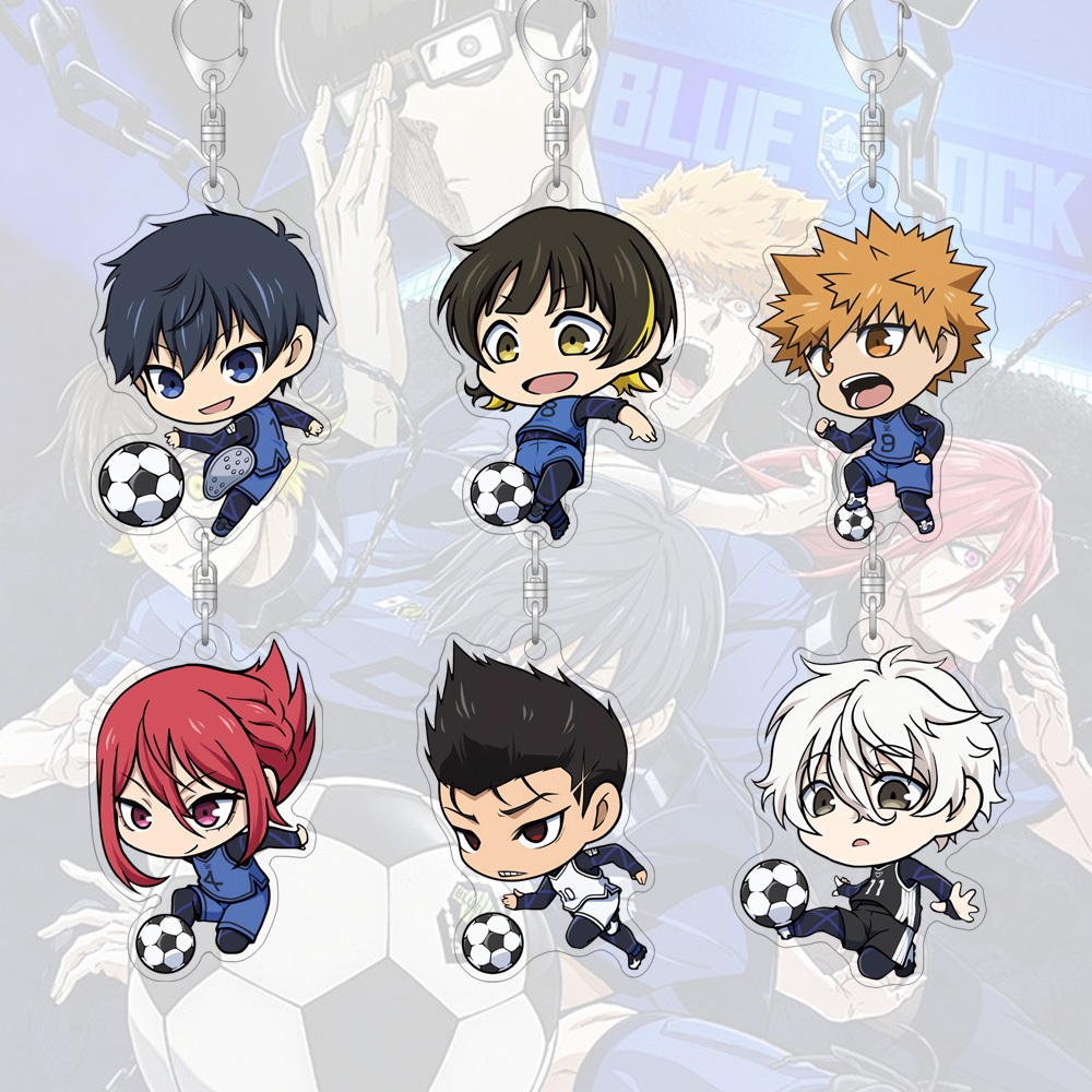 Chaveiro Acrílico Azul Bloqueio Dos Desenhos Animados Bonito Sacos Decorativos Mochila Pequeno Pingente Presente em Oferta na Shopee