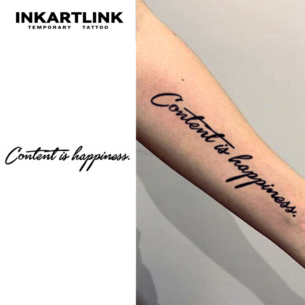 Conteúdo é Felicidade Tatuagem Temporária, Dura até 15 Dias Nova Tecnologia Mágica Adesivo Semi-Permanente à Prova d'Águ