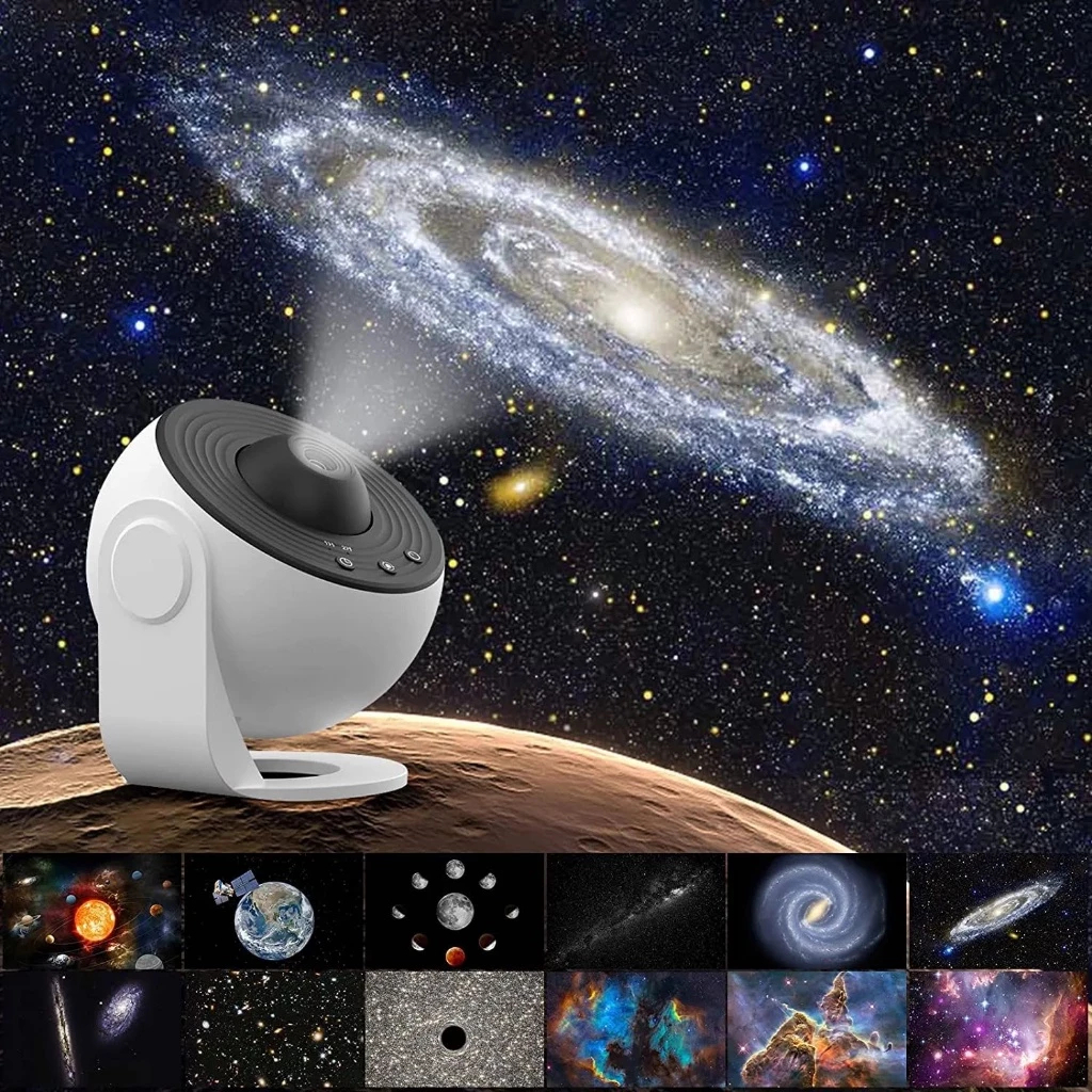 Projetor Galaxy Luzes Led Estrelas Terra Lua Nebulosa Girando 360 ° Parede Noturna De Teto
