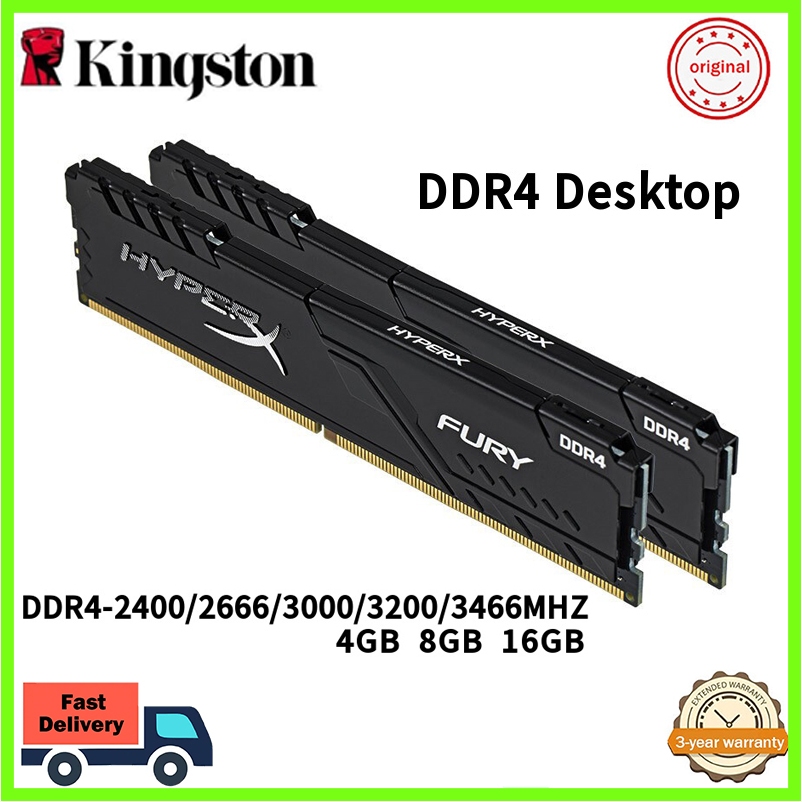 Kingston HyperX FURY DDR3 DDR4 8GB 16GB 1600MHZ 2400MHZ 2666MHz Memória RAM 288Pinos Jogos De Mesa