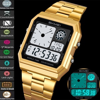 Skmei Eletrônica Relógios Esportivos Para Homens Clássico Analógico Display Digital Múltiplos Fuso Horário LED Masculino em Oferta na Shopee
