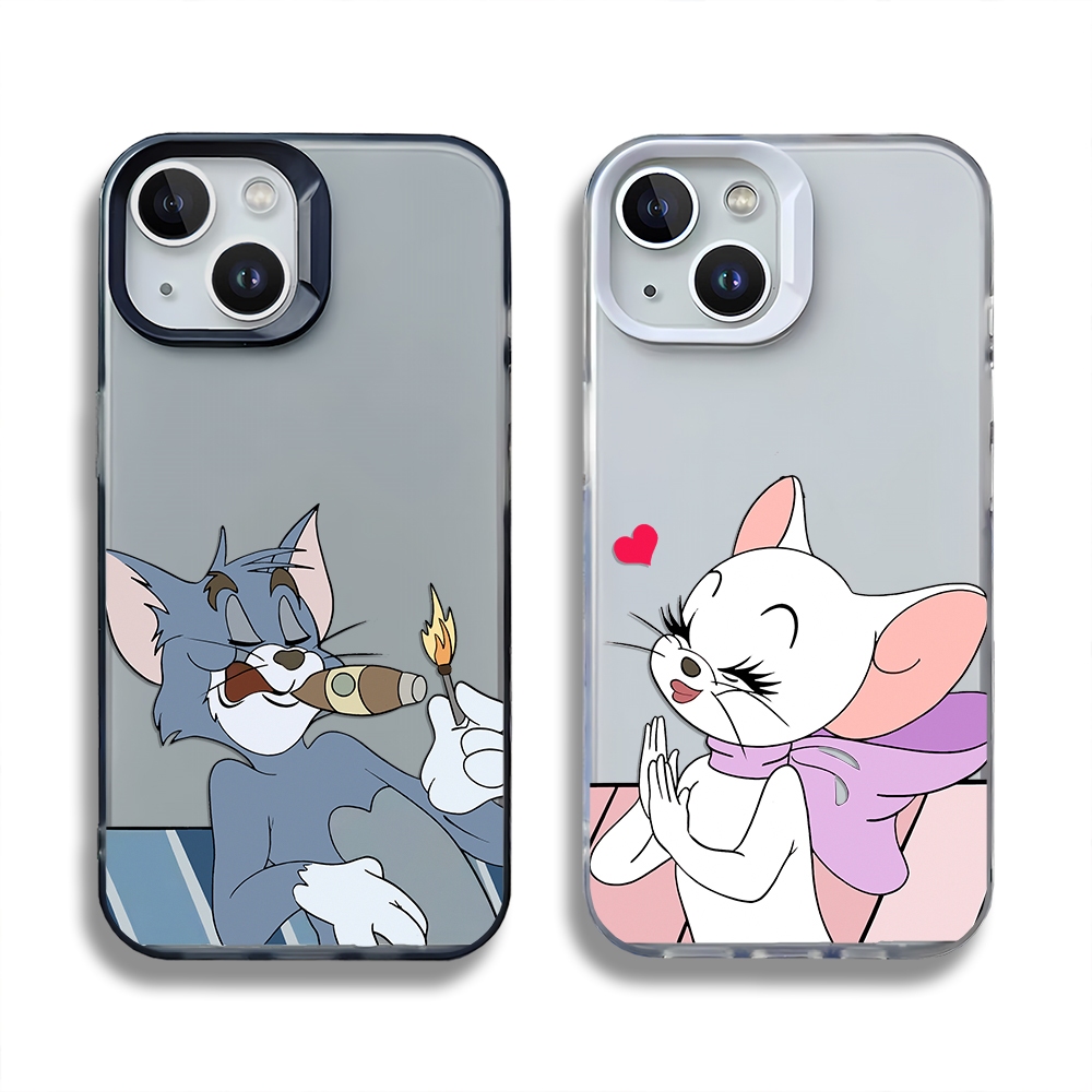 Casal Shell Smoking Tom Case Para iPhone 16/15/14/13/12/11 ProMax Cartoon Matte Plastic Soft 7/8 Plus/X/XR/Xs Max Invólu em Oferta na Shopee
