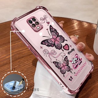 Capa Para Redmi note 9s 9 Pro De Telefone anti-Queda De silicone De Quatro Cantos Galvanoplastia Estética Borboleta Novo em Oferta na Shopee
