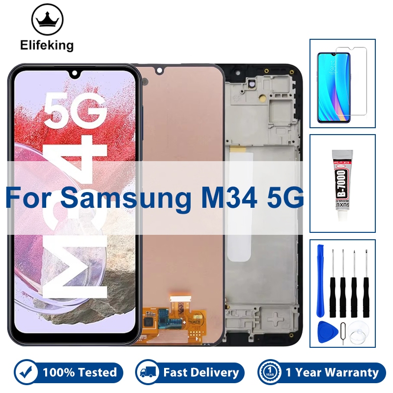 6.5 " Display Para Samsung Galaxy M34 5G M346 M346B M346B1 LCD Com Tela De Toque Digitador Assembléia Substituição Quadr