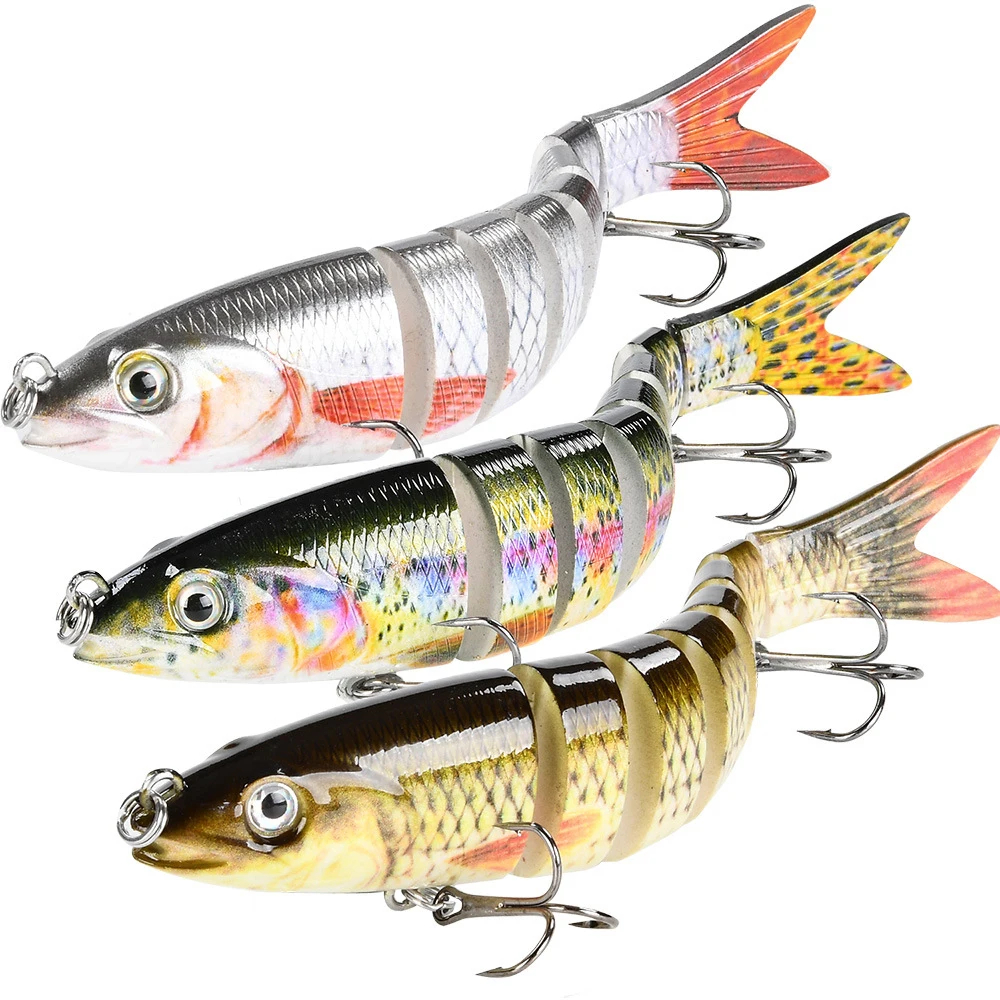 1Pcs 10cm 15.5g Isca De Pesca Minhoca 7 Segmentos Crankbait Hard Slow Bait Artificial Tackle