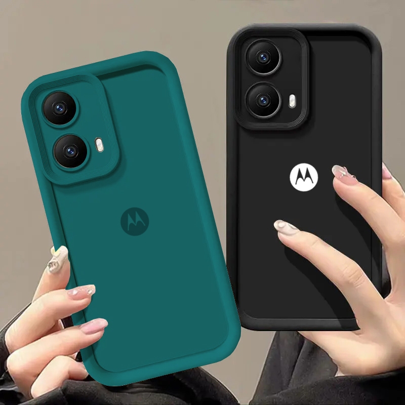 Capa De Concha De Escada De Cor Sólida Motorola Moto G05 G13 G15 G23 G35 G55 G75 G85 4G 5G Silicone Líquido