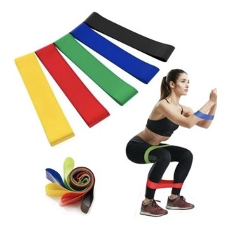 kit 5 faixa elástica para exercício de Resistência para yoga Pilates Treino Academia-Entr…