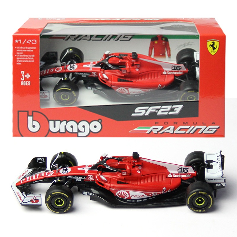 Bburago 1 : 43 F1 Ferrari SF23 Las Vegas GP No.16 Charles Leclerc 55 Carlos Sainz Fórmula 1 Carro De Liga De Corrida Die