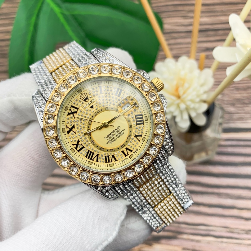 Rolex coluna tipo série algarismos romanos relógio suíço relógio masculino movimento de quartzo na moda Casual relógio d