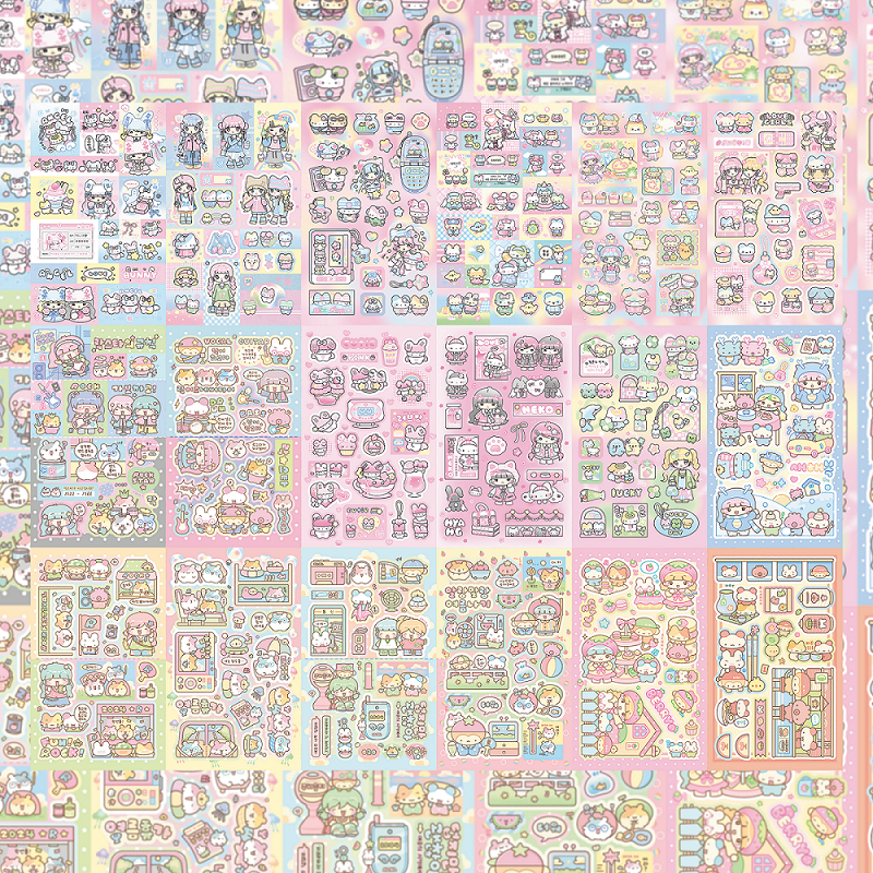 Coreano Bonito Dos Desenhos Animados Animal Adesivos Kawaii Menina Adesivos Manual Planejador DIY Adesivos Decorativos