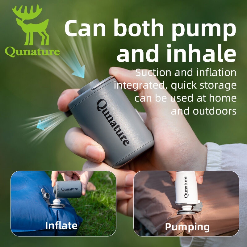 Qunature Acampamento Inflador Elétrico Leve Portátil Conveniente Bomba Almofada De Ar Natação Círculo Inflator Ao Livre