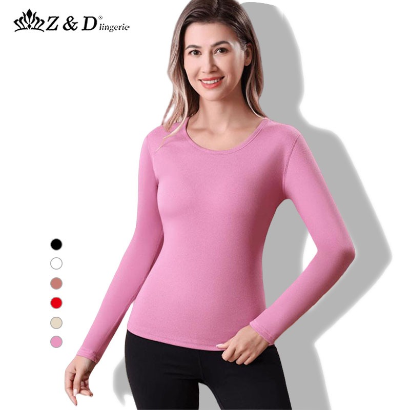 Z&D Blusa Térmica Feminina Segunda Pele Manga Larga Dupla Camada Aveludada  DRNY02