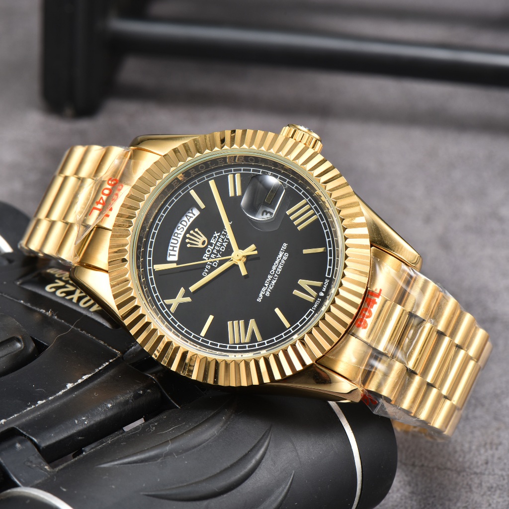 Rolex Trendy All-Match Moda Relógio de Pulso Movimento de Quartzo À Prova D 'Água Casual Calendário Duplo Rui Relógio dg