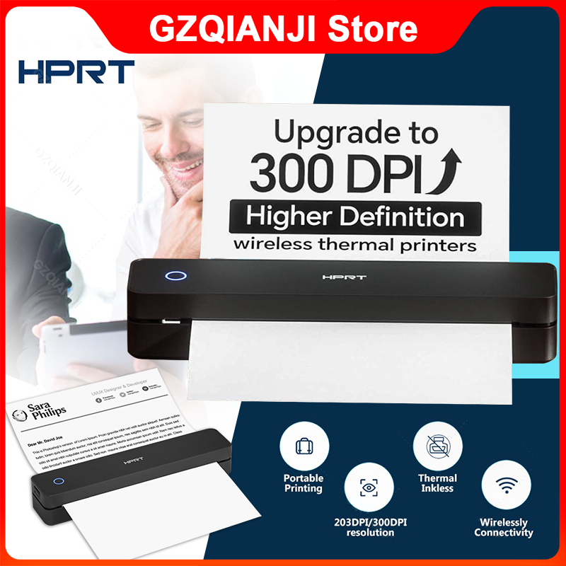 HPRT MT610 Impressora Térmica Bluetooth A4 Portátil sem Tinta 200dpi/300dpi Impressões de ...