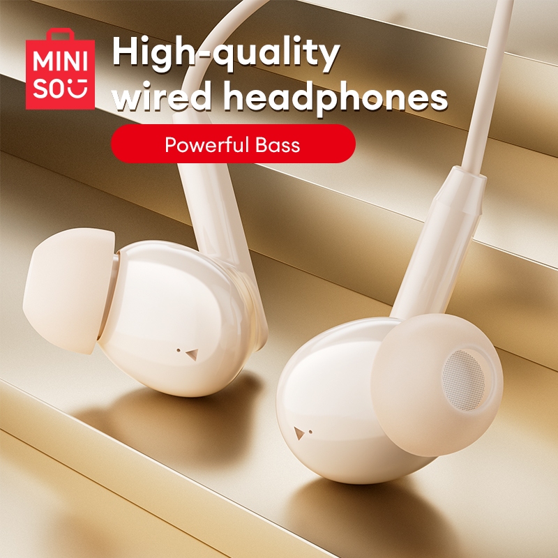 Miniso YF03 Fones De Ouvido Com Fio Hd Chamada Microfone Transparente em Oferta na Shopee