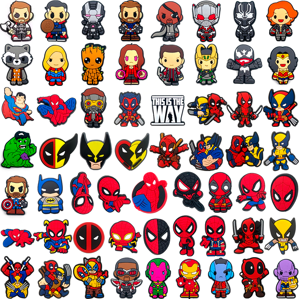 Encantos De Sapato Com Tema De Super-Herói Da Marvel Dos Desenhos Animados Para Tamancos Acessórios De Decoração De Sapa