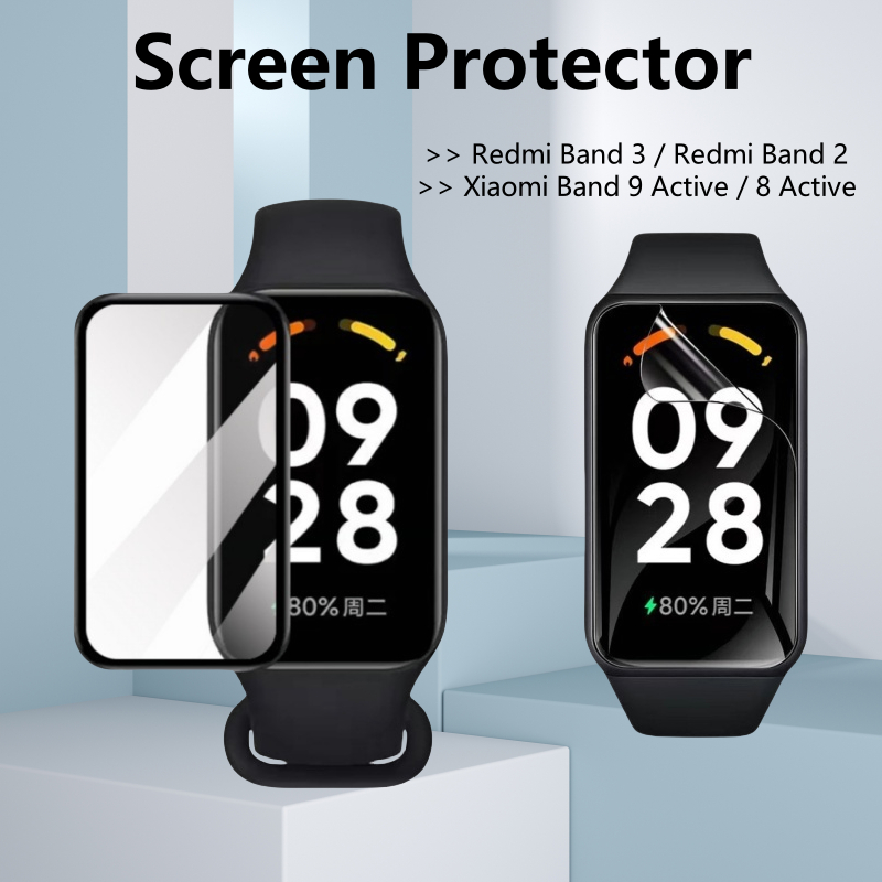 Xiaomi Mi Band 9 8 Active/Redmi Smart 3 2 Protetor De Tela Filme De Hidrogel Macio/Curvado 3D Acessórios De Smartwatch R