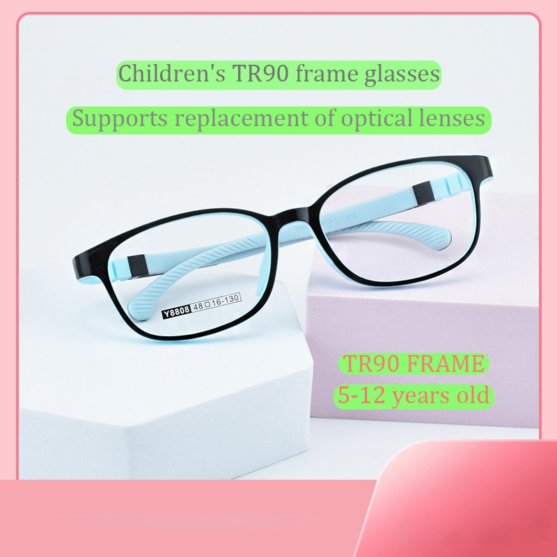 Armação De Óculos TR90 Infantil , Lente Substituível De 3 A 12 Anos , Super Flexível , Suporta Substituição De Lentes Óp