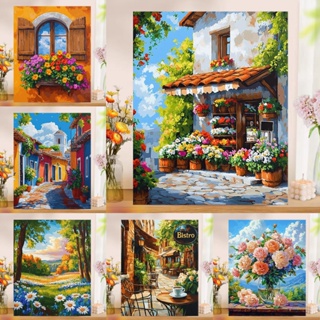 Drofe Pintura Por Números Campo Jardins Em Tela Número A Óleo Digital Decoração De Casa em Oferta na Shopee
