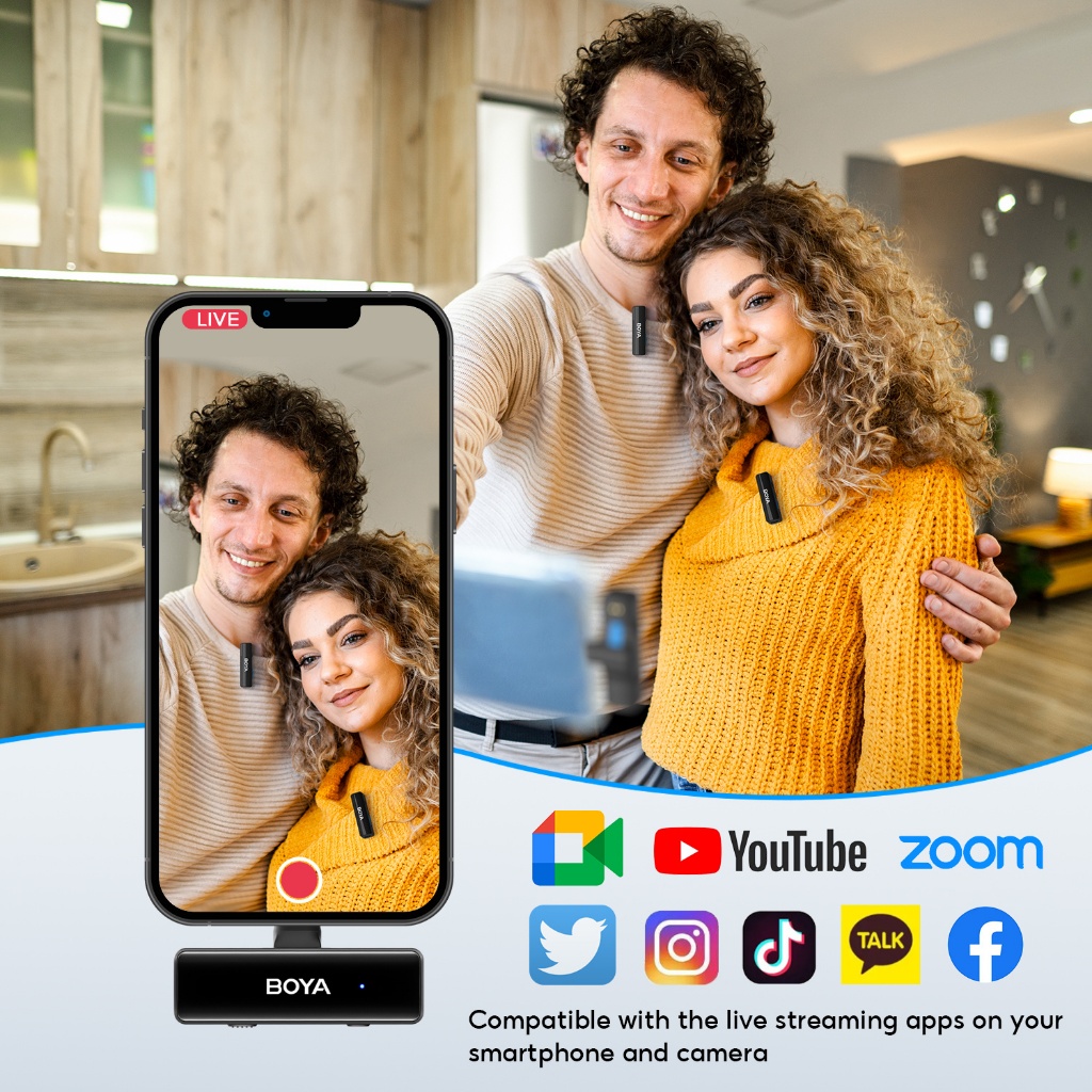 Detalhes do BOYALINK Microfone De Cancelamento De Ruído Sem Fio Com Caixa De Carga Para Câmeras Smartphones Tipo C iPhone